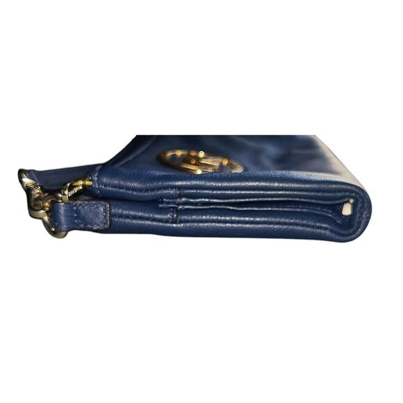 Michael Kors Fulton Cadet Blue Leather Crossbody Bag Authenticated - Picture 3 of 15